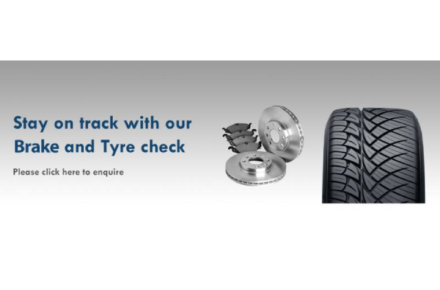 Stay on track with our Brake and Tyre check